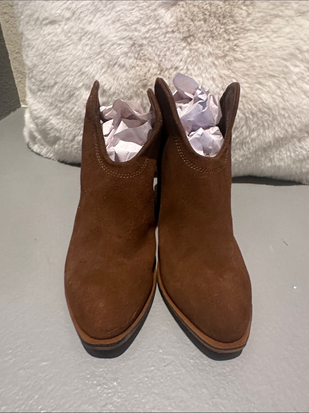 Brown Suede Booties - Picture 2 of 4